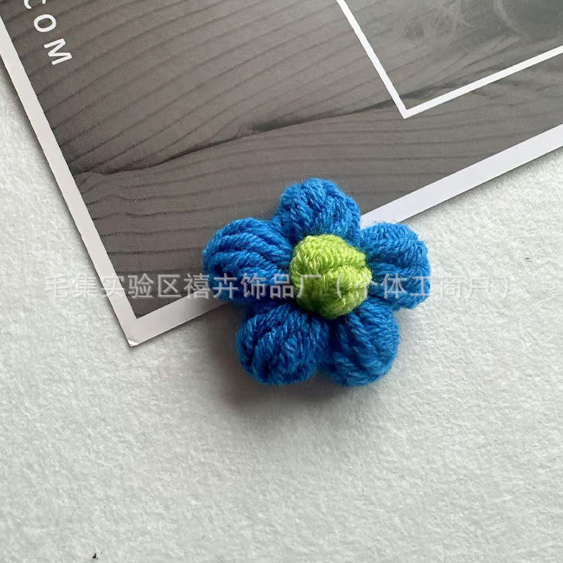送料無料手作りかぎ針編みパフフラワーウールの花 DIY ヘアピンジュエリーアクセサリーコサージュバッグ衣類アクセサリーフラワー|undefined