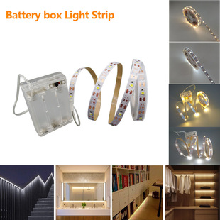 3Aa Battery Box Led Light Strip Set Low Voltage 5V Wardrobe Cabinet Light Strip 2835 Monochrome Atmosphere Lighting Soft Light Strip