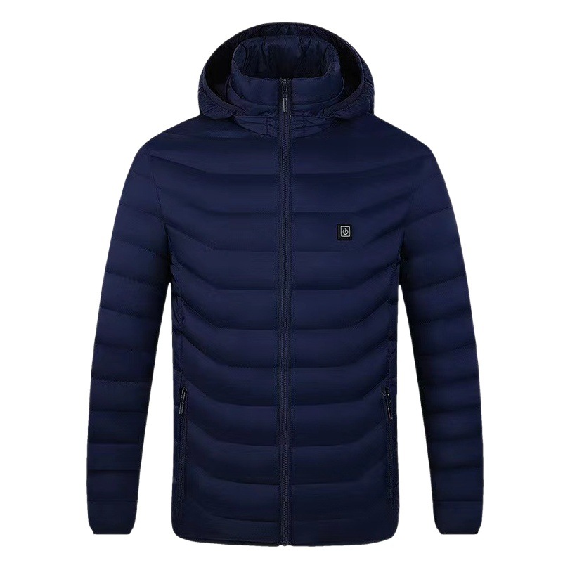 En stock calefacción de invierno de algodón acolchado ropa transfronteriza exclusiva para nuevo inteligente caliente temperatura constante encapuchado soporte collar de algodón acolchado ropa venta directa de fábrica