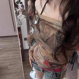 新款废土风纯欲辣妹性感吊带平角保守罩衫防晒沙滩度假泳衣两件套