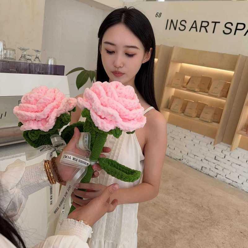 源头厂家教师节手工钩织毛线大号向日葵玫瑰送老师伴手礼跨境热卖|undefined