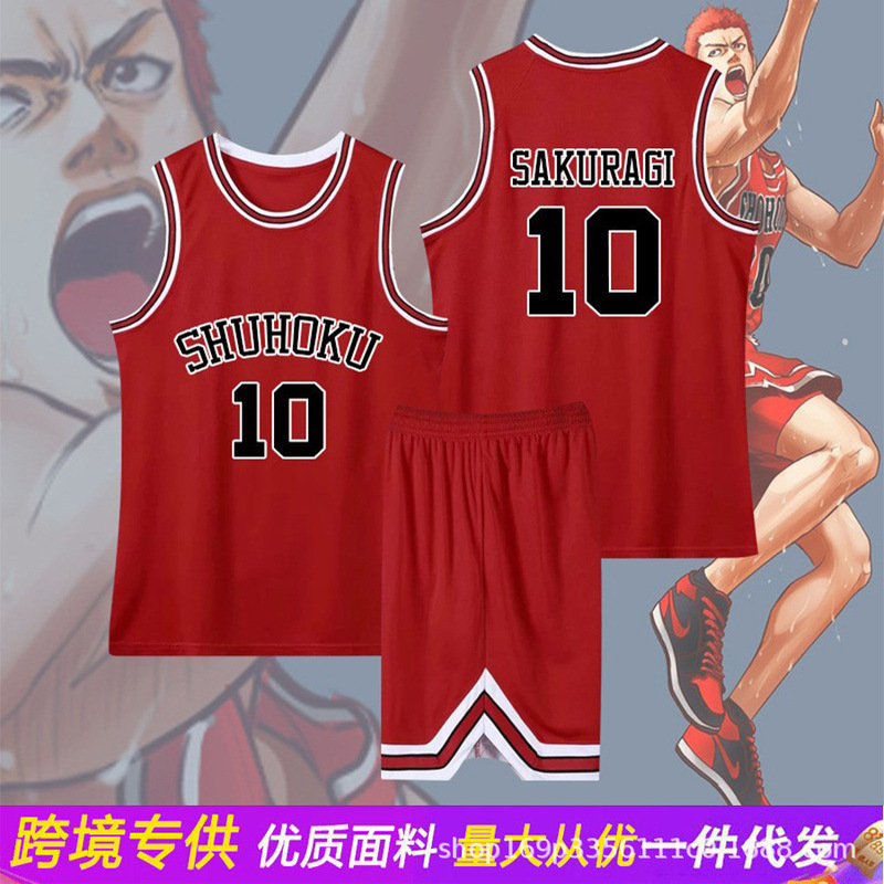 Slam Dunk Basketball Jersey Sakuragi Hanamichi No. 10 Rukawa Kaede No. 11 Men's and Women's Shohoku Team Children's and Adult Basketball Uniform Vest