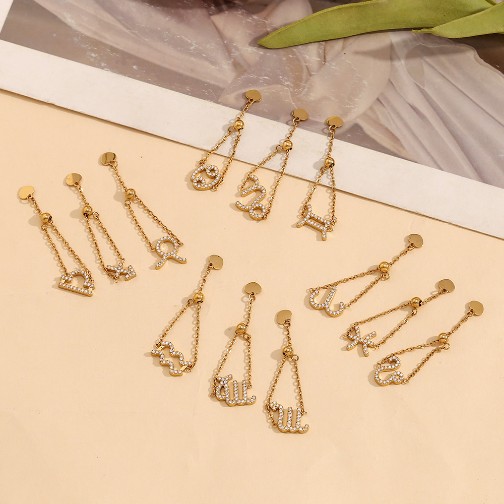 Adjustable 12 Constellation Stainless Steel Ring