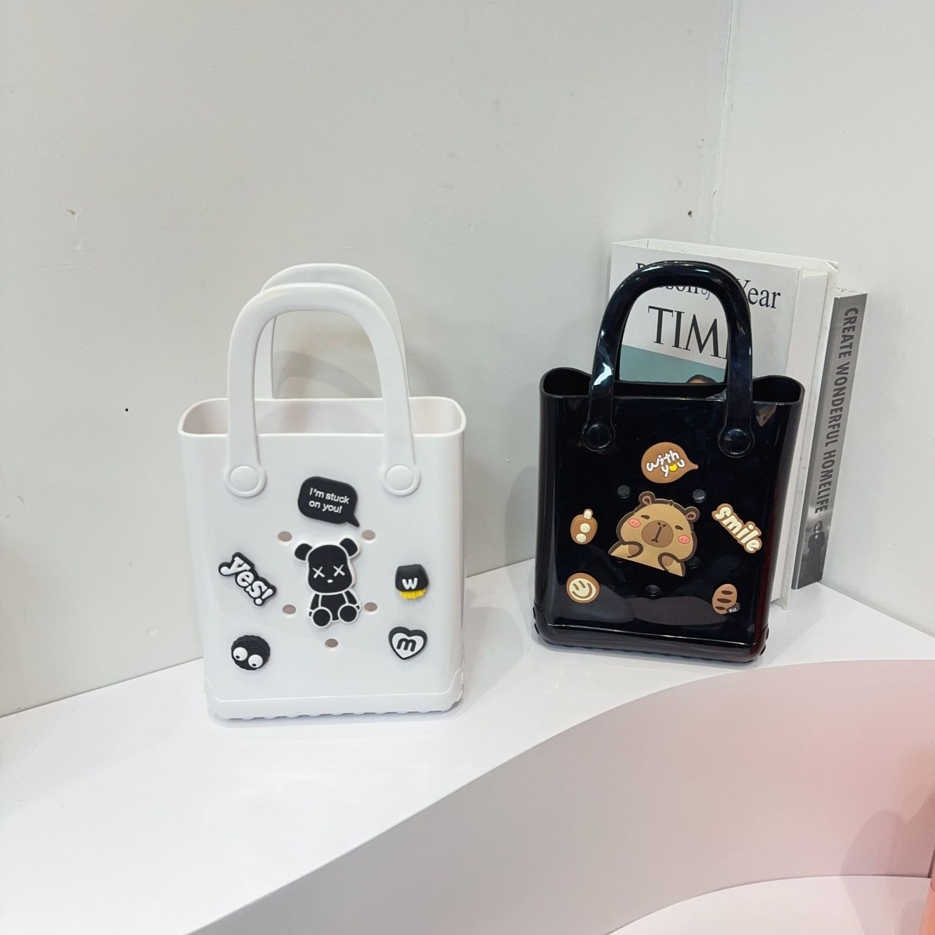 Jelly Bag 2025 New Cross-border DIY Hole Bag, Cartoon Doll, Children's Bag, Beach Baby, Toiletries and Vegetable basket bag undefined