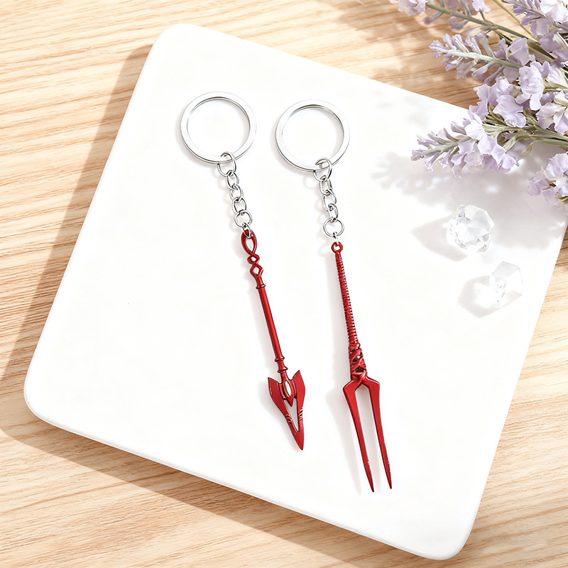 Eva New Century Warrior Peripheral Longinus' Spear Model Alloy Toy Metal Keychain Car Key