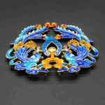 景泰蓝滴油烧蓝珐琅彩古风汉服凤冠发簪合金饰品配件凤凰挂件199