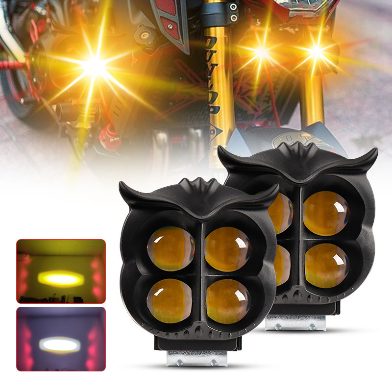 Cross-border wide-voltage electric motorcycle spotlight LED high-brightness integrated high-low beam front light external modification light