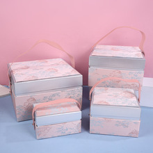 新款布艺结婚礼盒伴手礼盒桌糖盒婚庆回礼盒手提包装盒节日盒空盒