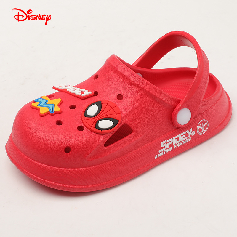 Disney cerrado dedo del pie anticolisión Iron Man zapatillas para niños verano interior antideslizante dibujos animados bebé playa agujero zapatos