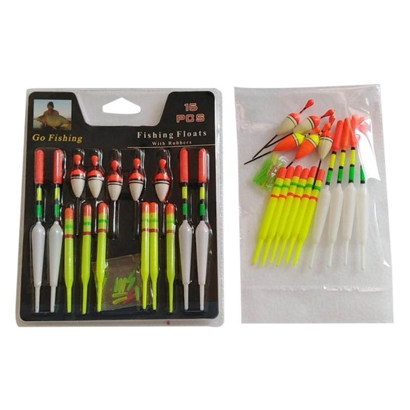 15 unids/tarjeta flotador AliExpress eBay boya al por mayor flotador de pescado equipo de pesca suministros de pesca flotador de pesca traje