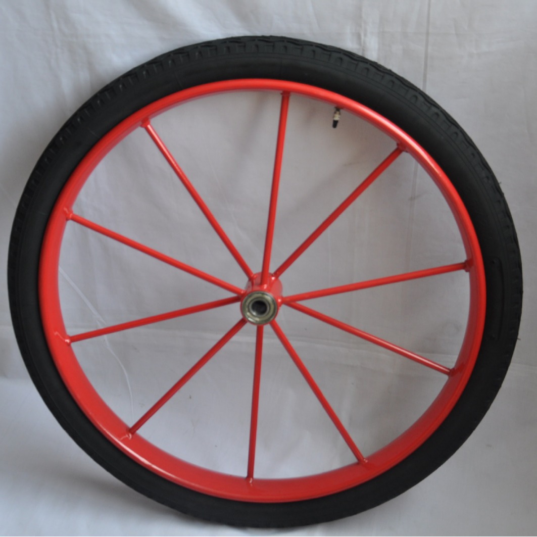 源头厂家销售26x2-1/2力车车轮 韩式车轮 载重型充气轮子橡胶充气