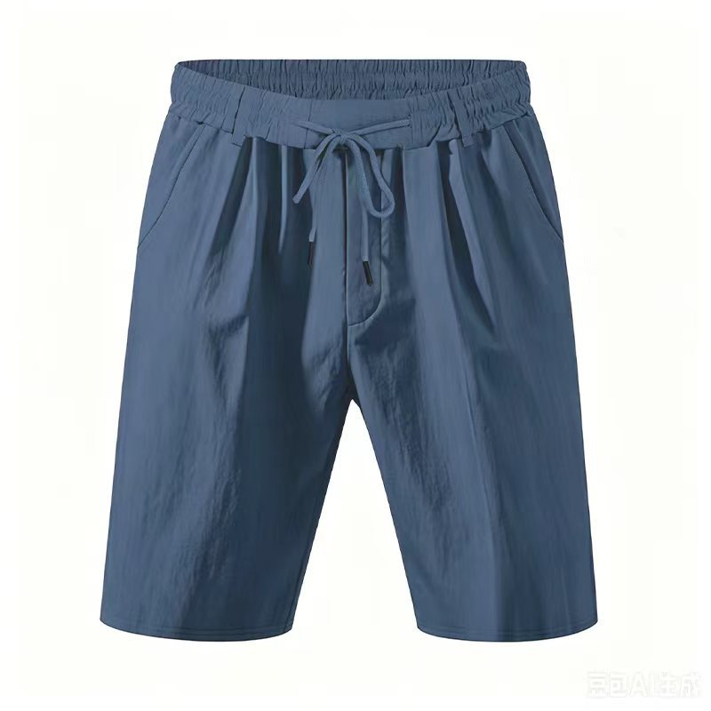 Estación independiente transfronteriza americana relajada casual hombre lino transpirable de verano arena transpirable secado rápido pantalones cortos transpirables para hombre