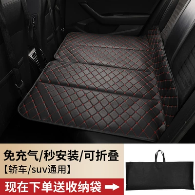 for Sleeping in the Car, Vehicle-mounted inflatable bed - large-thickened-12880-black-red-line-no-need-to-inflate-foldable