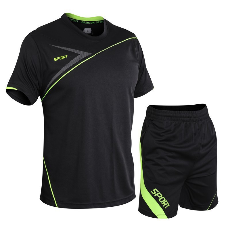Running sports suit para hombres de verano delgado transpirable mangas cortas pantalones cortos secos rápidos ropa deportiva de baloncesto dos piezas