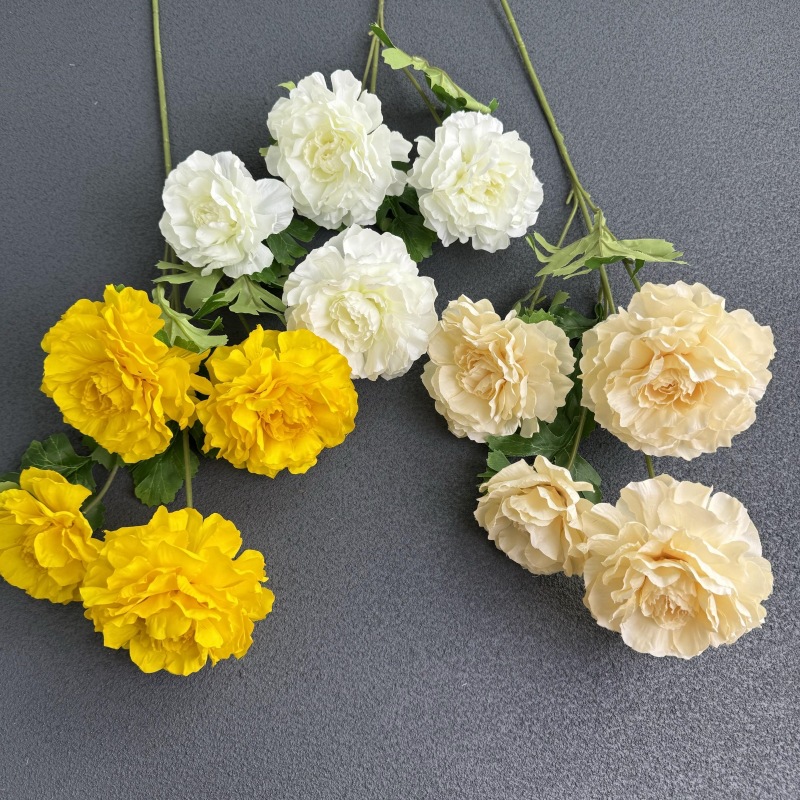 4-Head Dew Lotus Artificial Flower Outdoor Wedding Wedding Road Guide Floor Decoration Flower Home Coffee Table Decoration Flower Material Customization