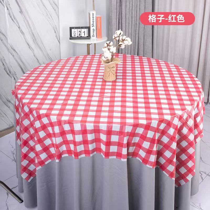 Disposable tablecloth thickened plastic tablecloth wedding banquet table cloth picnic mat household rectangular round round table