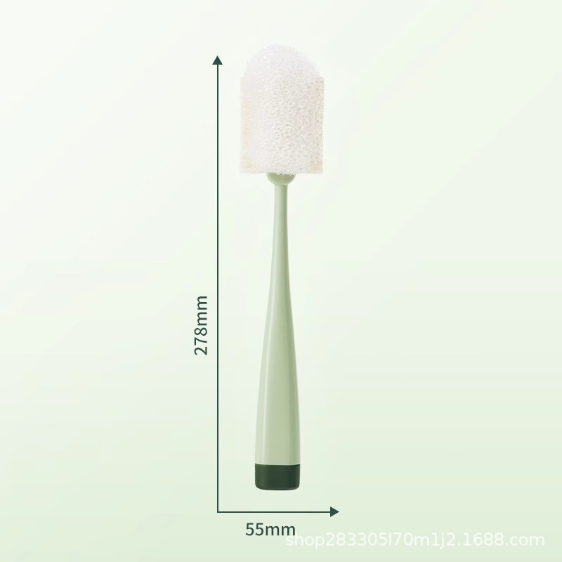 Taza de pulpa de lufa, taza de lavado, artefacto, taza de agua, mango largo, cepillo pequeño para lavar el biberón, sin callejones sin salida, esponja para eliminar las manchas de té