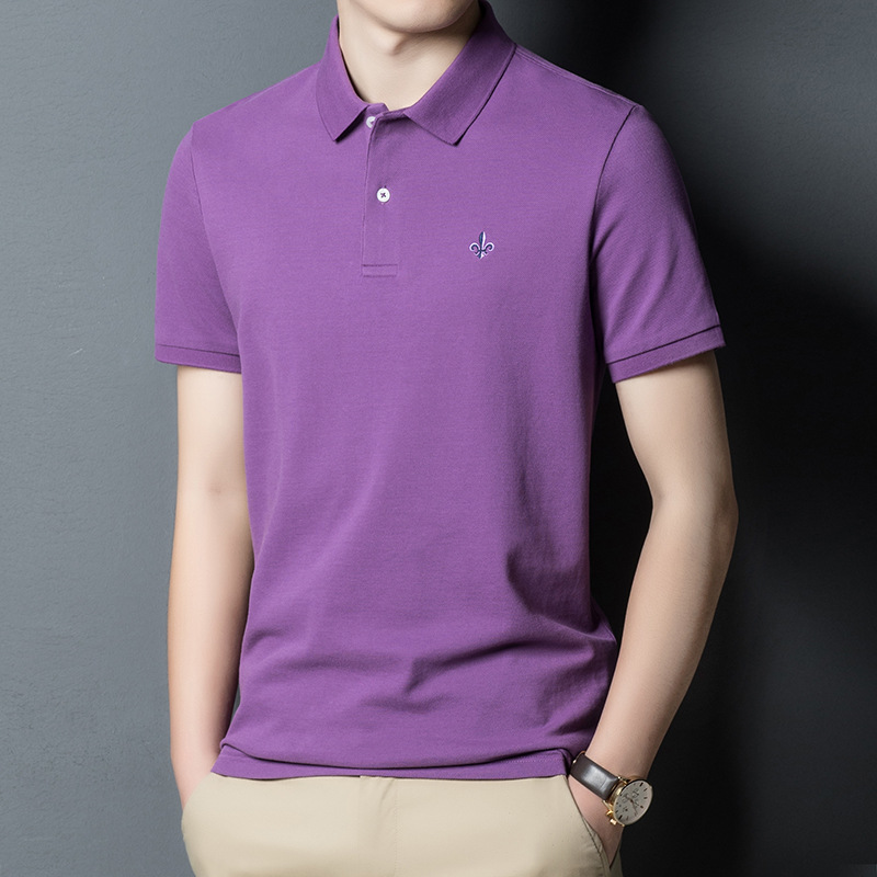 2025 summer new lapel breathable men's T-shirt men's fashion trend youth short sleeve cotton T-shirt men's clothing