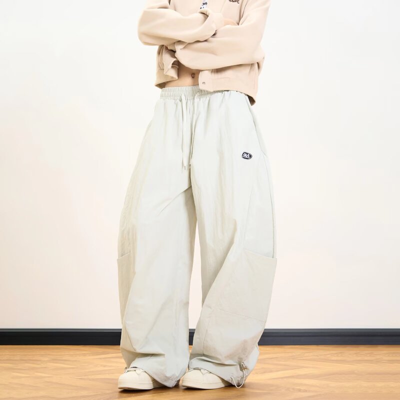 American Style High Street Trendy Brand Retro Large Pocket Umbrella Soldier Workwear Casual Pants Women's Banana Machete Pants Wide Leg Long Pants