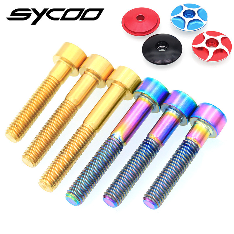 Mountain road bicycle titanium alloy handle vertical cover screw bowl group cover top cover countersunk head screw M6x30/35/40