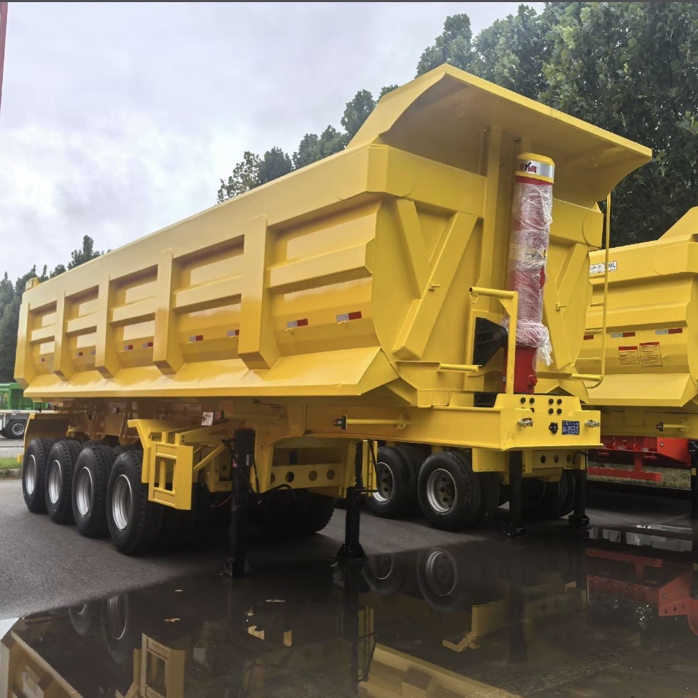 出口非洲自卸半挂车 9米工程运输车煤矿砂石土渣货运自卸半挂车