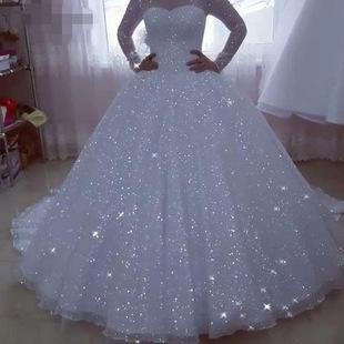 Aliexpress Hot Selling Trailing Wedding Dress 2025 New Slimming Puffy Yarn Foreign Trade Large Size Summer Dropshipping