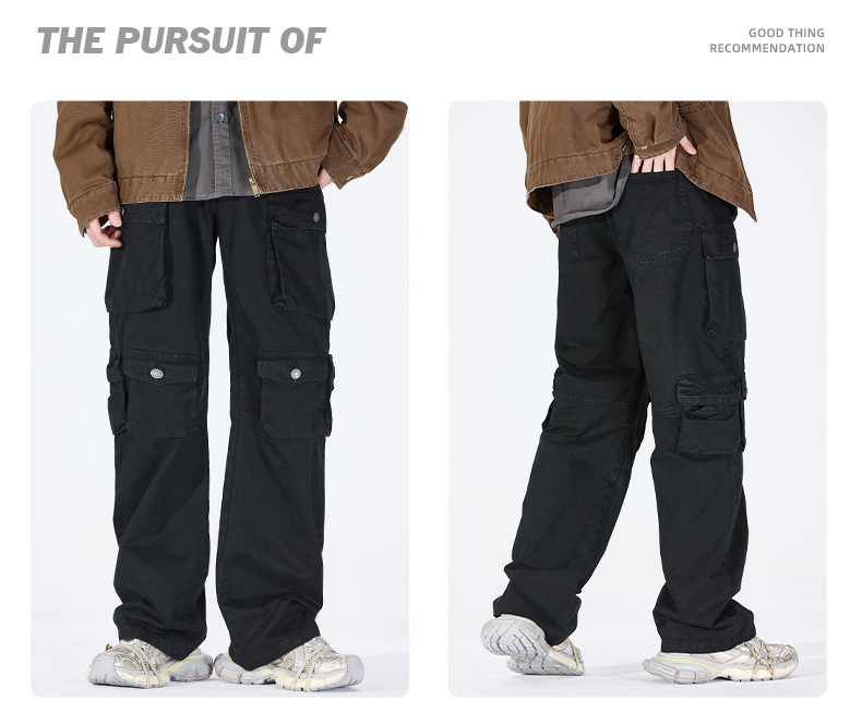 Îmbrăcăminte bărbătească, îmbrăcăminte bărbătească, pantaloni casual la modă, pentru bărbați, toamna și iarna, gata de purtat, pantaloni lejeri cu mai multe buzunare, pantaloni de șters bărbați_voghion.com