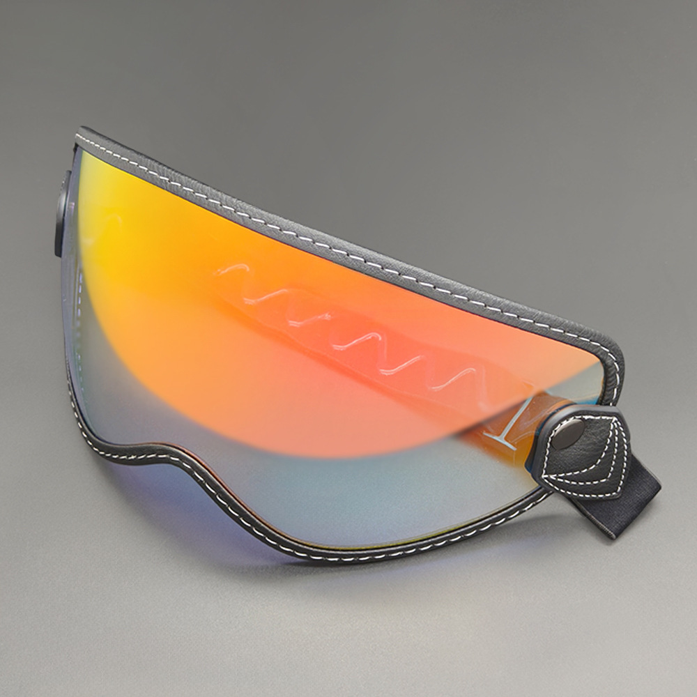 Retro Bubble Mirror Universal Helmet Lens Strap-On Off-Road Goggles Sun Protection Mirror Silicone Non-Slip Easy to Remove