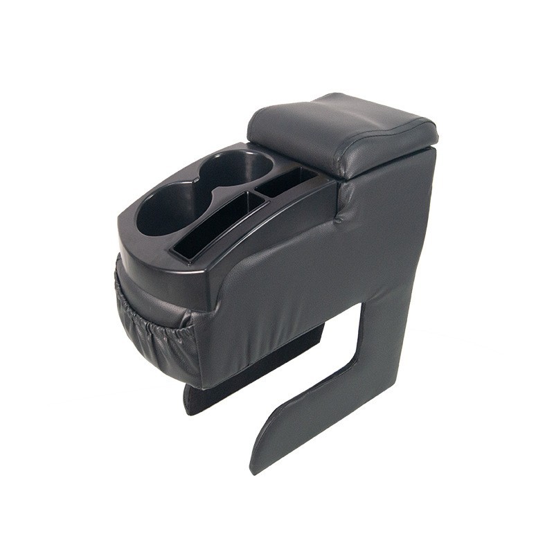 Tongyong Kuan Universal Car Center Plastic Armrest Box, Punch-Free Modification, Front and Rear Cup Holders (Armrest box) - black-car-armrest-box-with-cup-holder