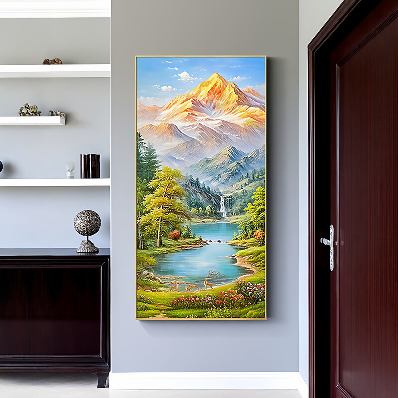 Decorative Painting for the Entrance Foyer with a Luxurious and High-End Feel, Landscape Painting Facing the Door, Corridor Hallway Hanging Painting Decorative Painting for the Entrance Foyer with a Luxurious and High-End Feel, Landscape Painting Facing the Door, Corridor Hallway Hanging Painting