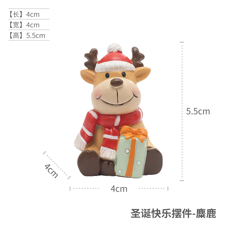 Cruz-Frontera de dibujos animados árbol de Navidad resina decoración creativa hogar sala de estar decoración de Santa Claus muñeco de nieve regalo de los alces