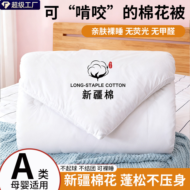 Xinjiang Cotton Quilt, Class A, 100% Cotton Quilt, Thick Winter Version, Long-Staple Cotton Quilt, Extra Thick and Warm Winter Quilt, Pure Cotton Quilt Core