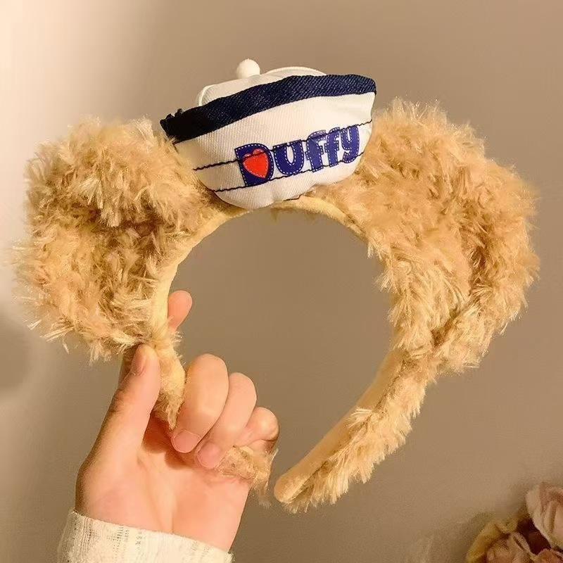 Cabeza de Navidad Duffy oso sombrero cuadrado aro de cabello dibujos animados rojos al por mayor vestido de Navidad peluche cabello Bundle