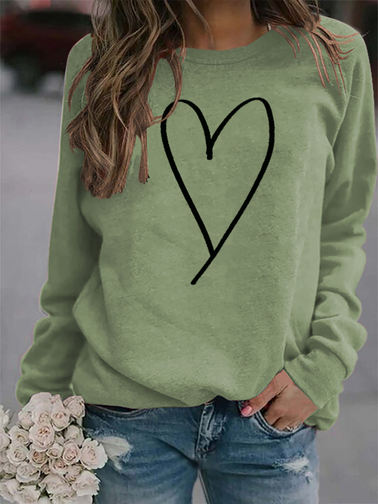 Women's Hoodie Long Sleeve Hoodies & Sweatshirts Printing Fashion Heart Shape display picture 19