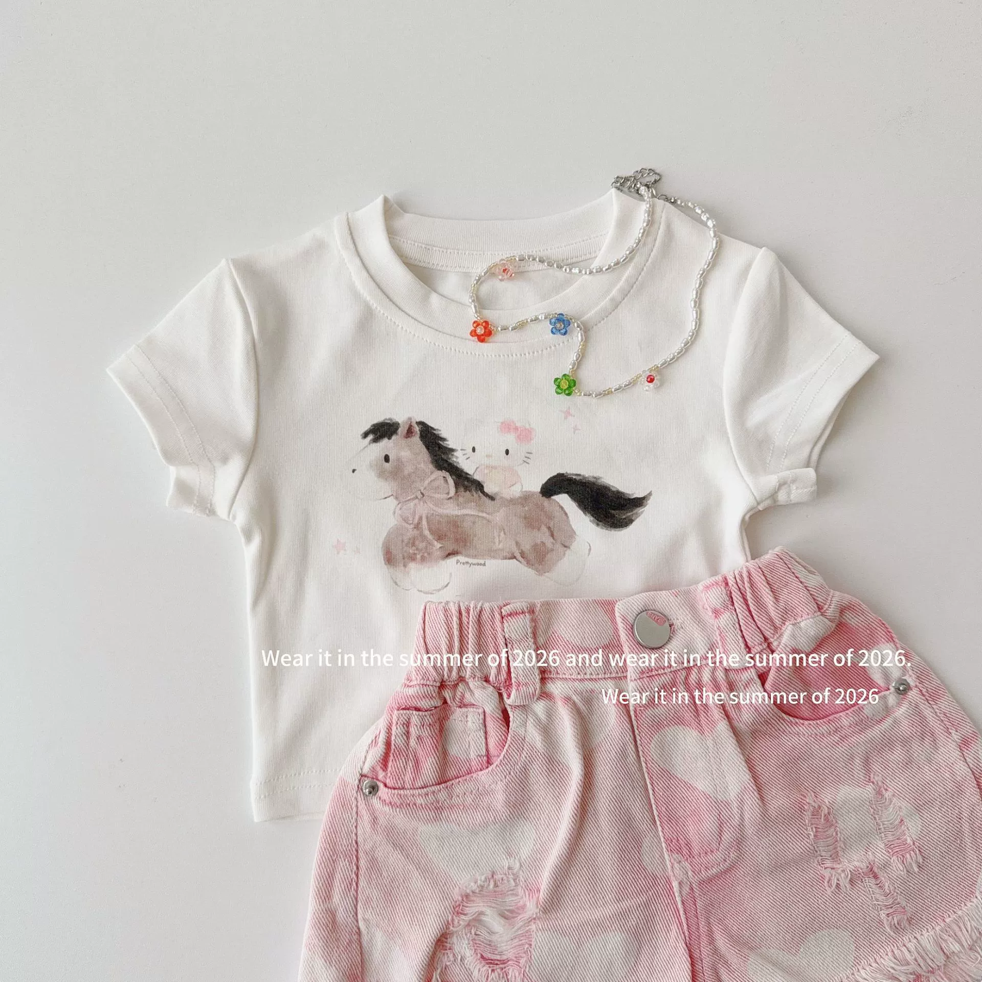 Летняя мультяшная футболка с коротким рукавом в корейском стиле oversize