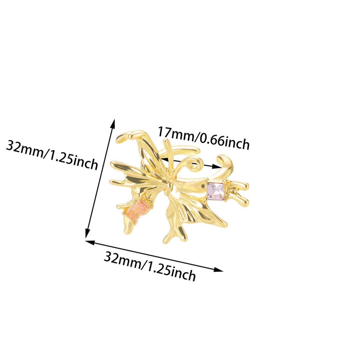 Women's Gender Wholesale Jewelry Elegant Simple Style Geometric Butterfly Imitation Pearl Copper Plating Open Rings