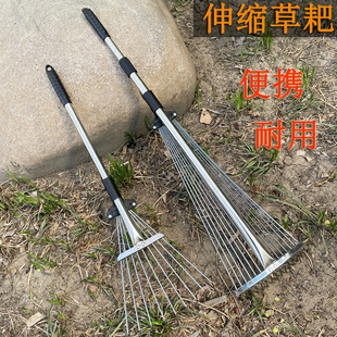 Factory Direct Sales Rake for Grass and Leaves, Extendable Handle, Rake for Dead Leaves and Lawn, Steel Wire Rake