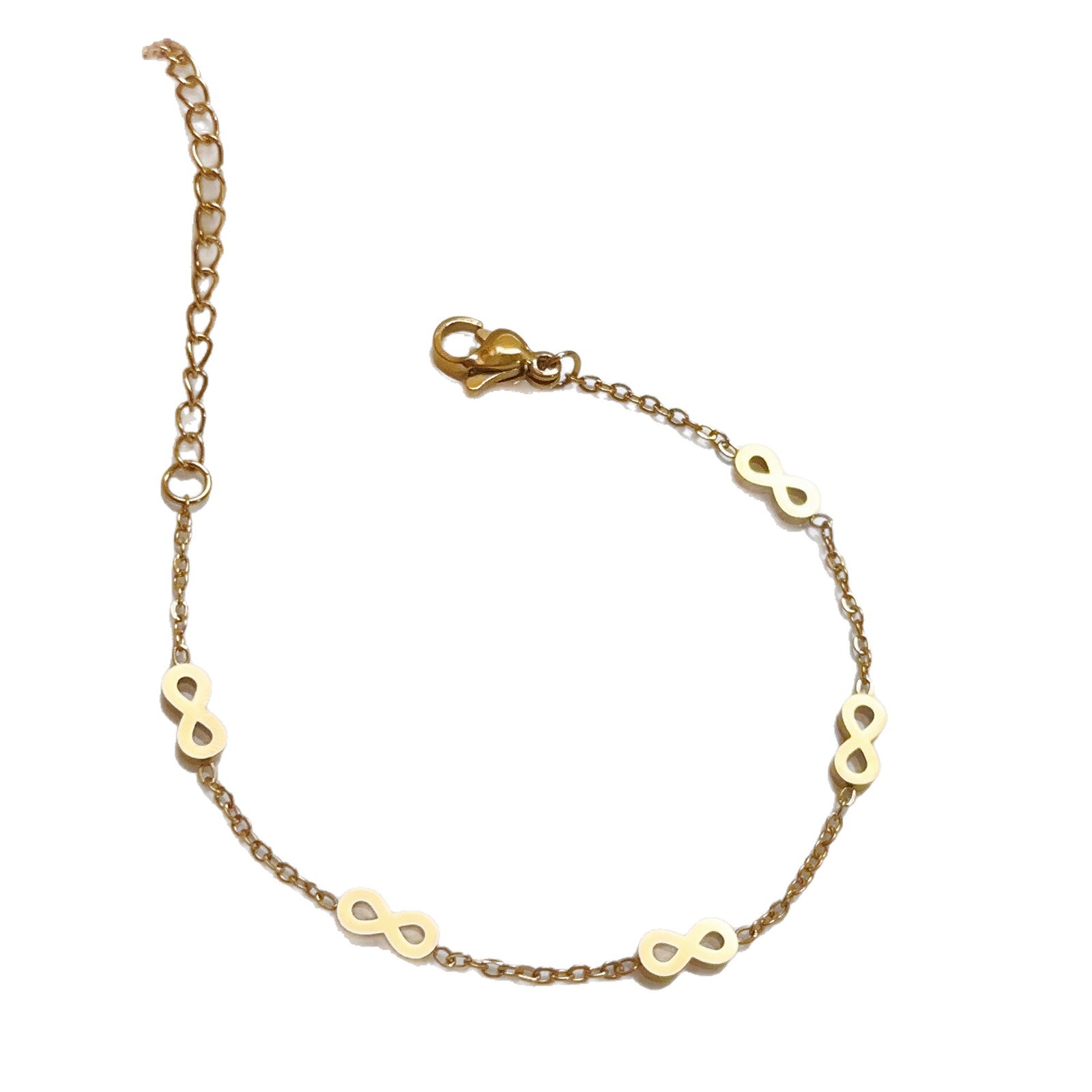 Personalidad de moda europea y americana simple cadena de acero inoxidable chapado en oro número 8 accesorios de mano pulsera de mujer fábrica al por mayor