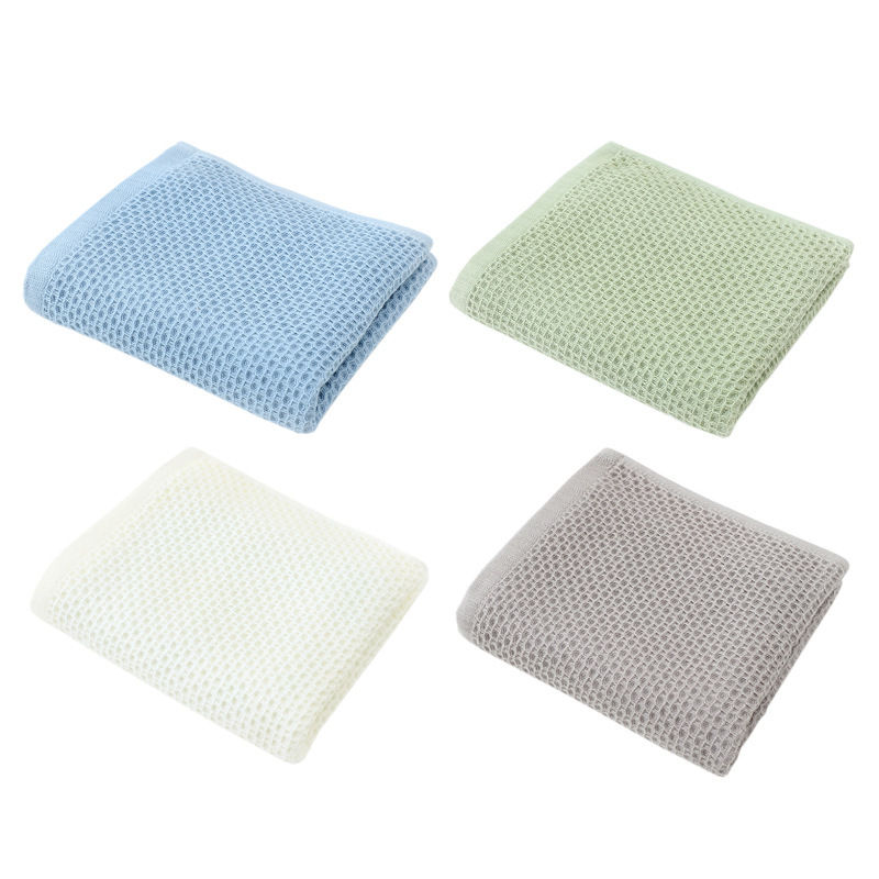Japanese-Style Muji Towel, Plain Waffle Cotton Face Towel, Bath Towel, Pure Cotton Hand Towel, Simple Design