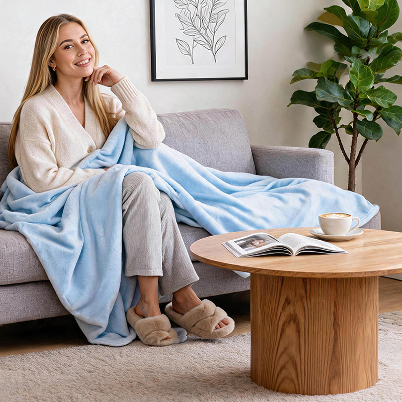 Comercio exterior personalizado mantas cálidas para vestir mantas cómodas sofá cama regalo de ropa externa capa gris suave tern