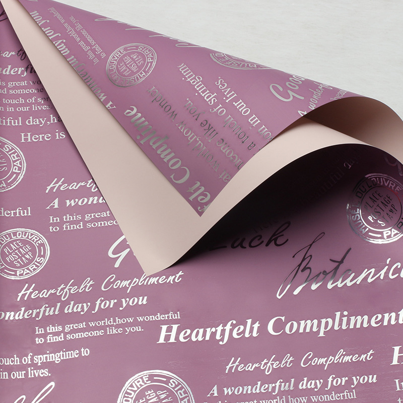 Huaxi Katia fábrica de utopía flor al por mayor papel de embalaje de aluminio impermeable florista material de ramo de flores