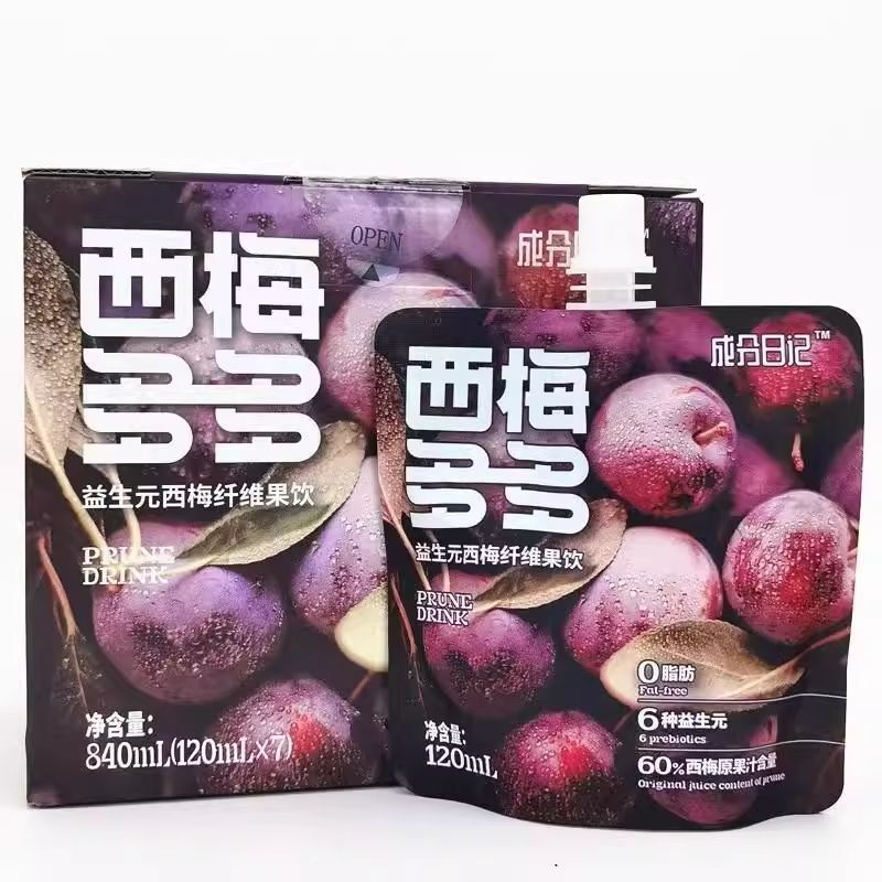 Ingredients Diary Prune Blueberry Duoduo 120ml Prebiotic Fiber Fruit Drink Duoduo Fruit Drink Bagged Casual Drink