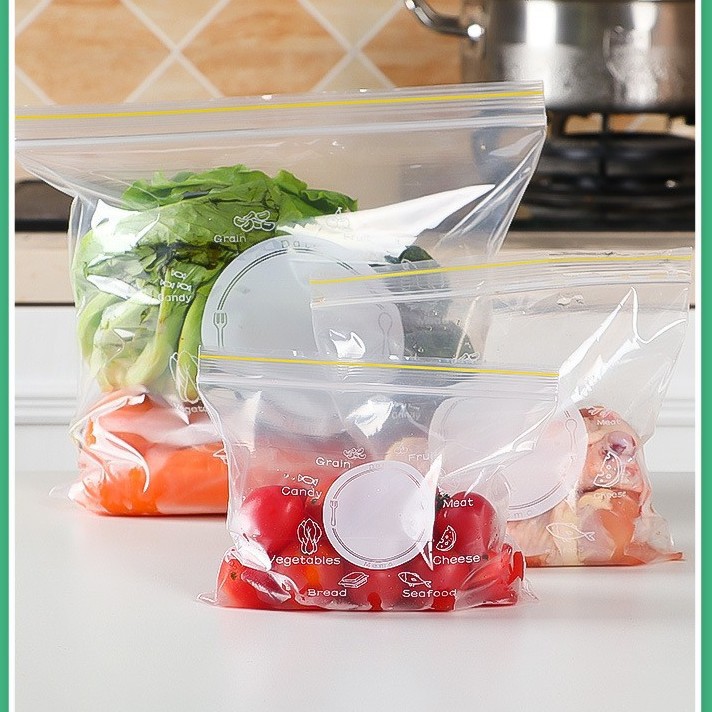 Household Fresh-keeping Bag Refrigerated Food Vegetable Preparation Bag Clean and Hygienic Refrigerator Storage Bag Sealed Bag Withdrawable Self-sealing Bag