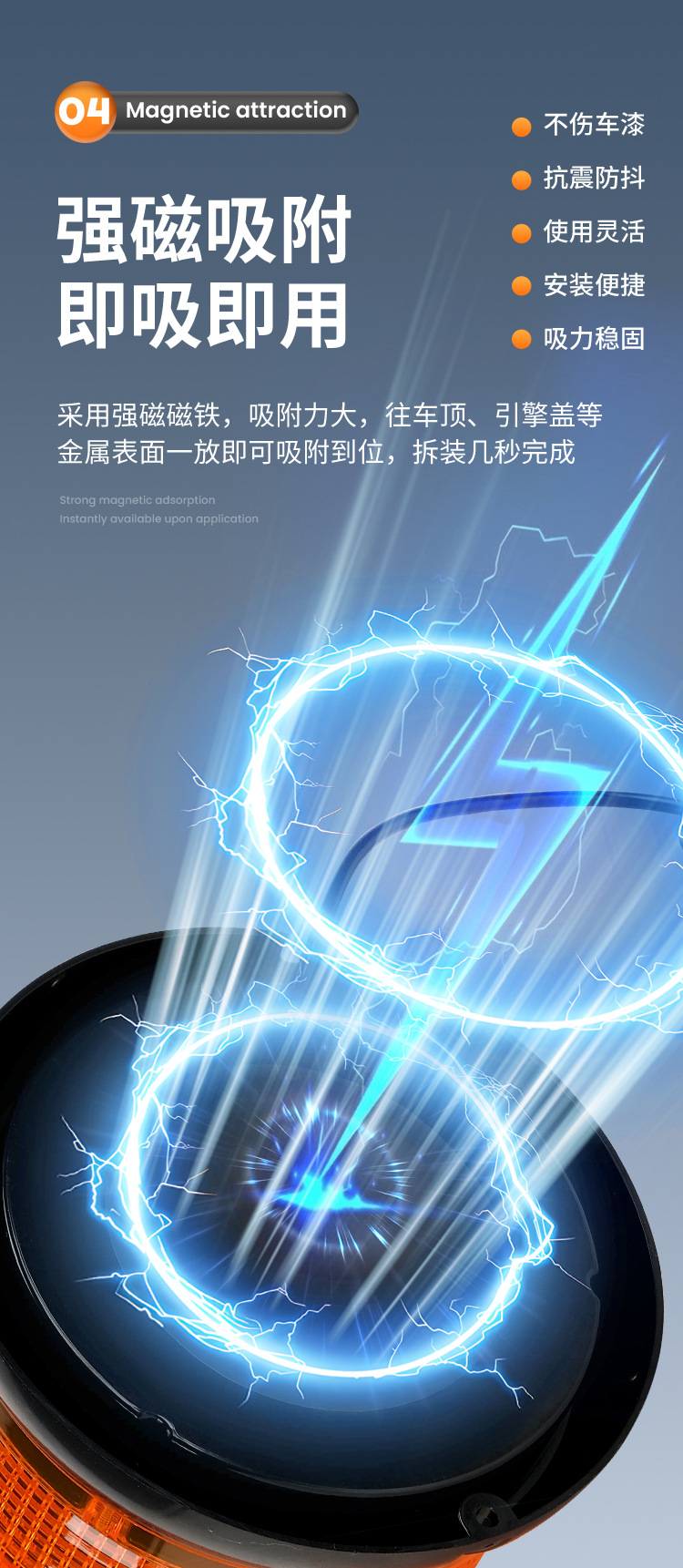 Car warning light engineering LED rotating strobe light high-brightness 12V24V circular ceiling light car warning light