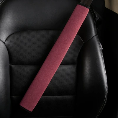 Sürətlər qutusu və əl tormozu başlıqları | Safety Belt Extension Protective - suede-burgundy-50cm1-pack