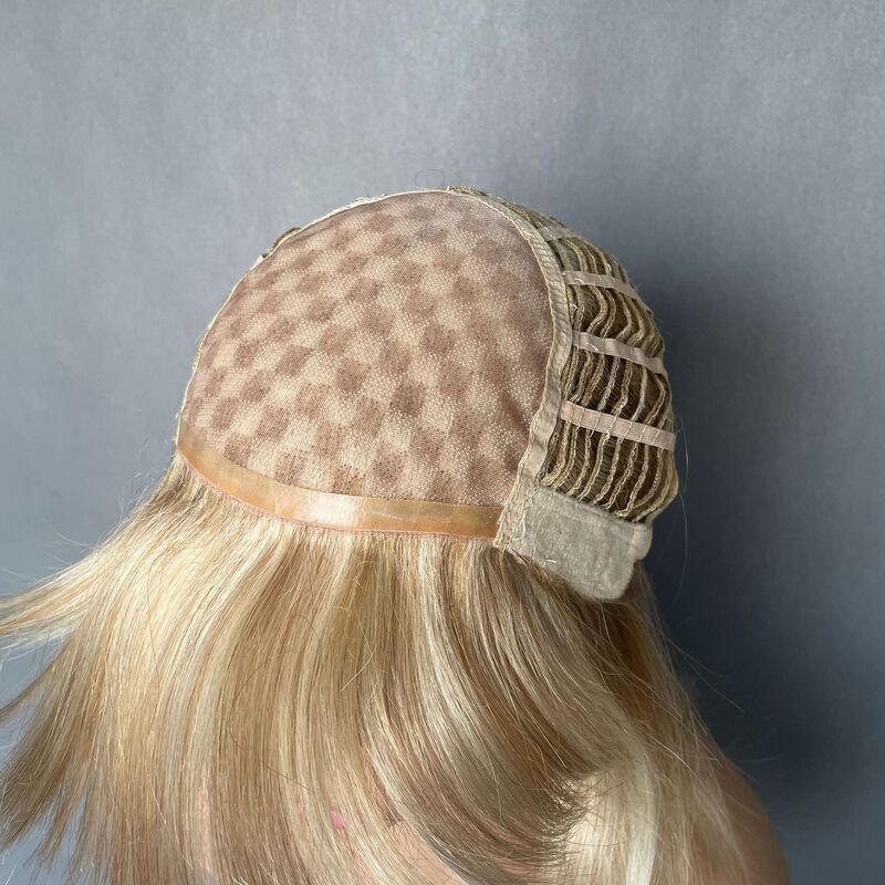 Mono Hand-Crocheted Wig Cap, Highly Breathable, Popular European and American Export Model, Short Medical Wig, High-End White Wig Mono Hand-Crocheted Wig Cap, Highly Breathable, Popular European and American Export Model, Short Medical Wig, High-End White Wig