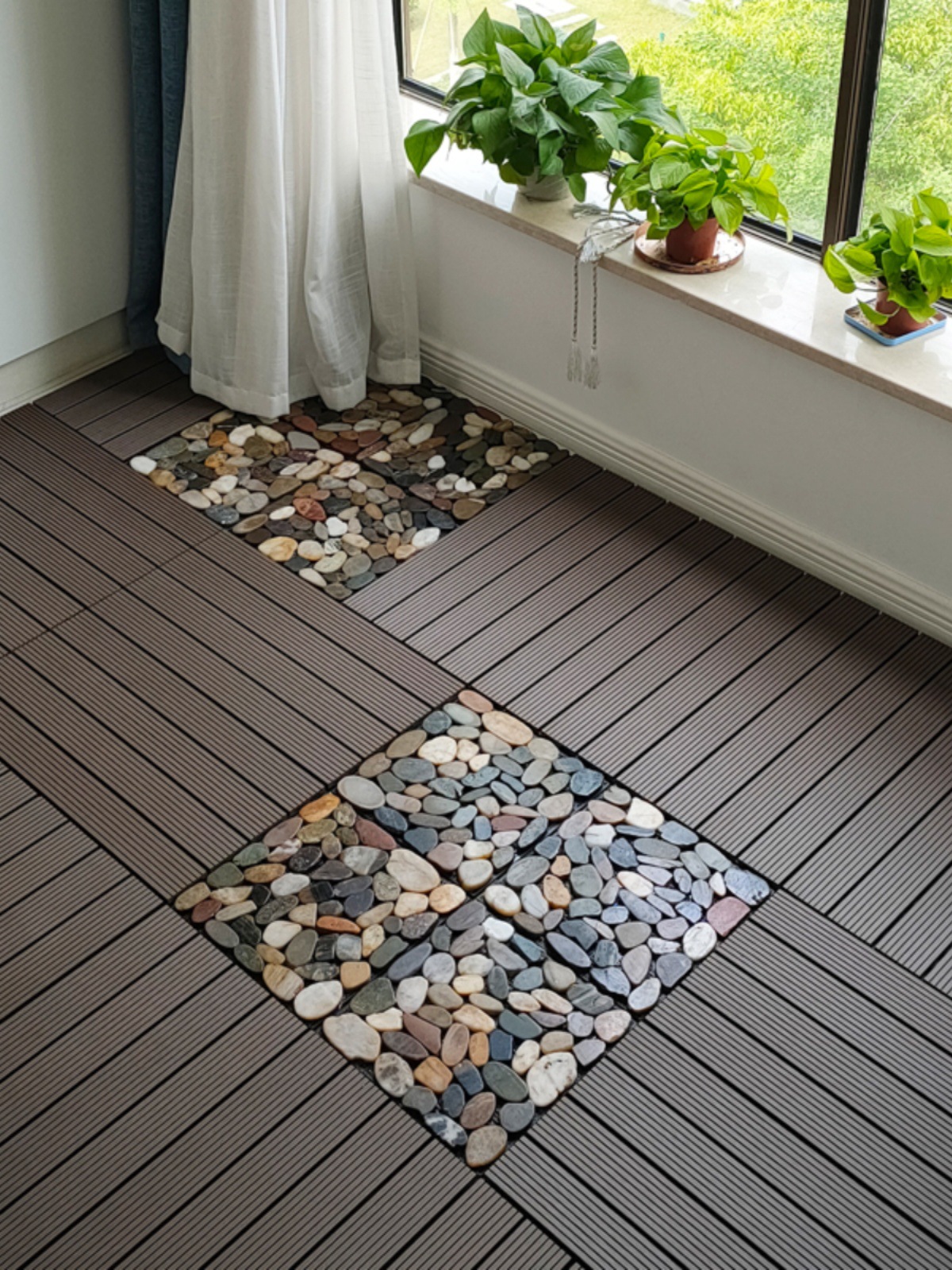 塑木木塑戶外長條地板 花園庭院 陽台室外露台防腐木拼接地板客廳