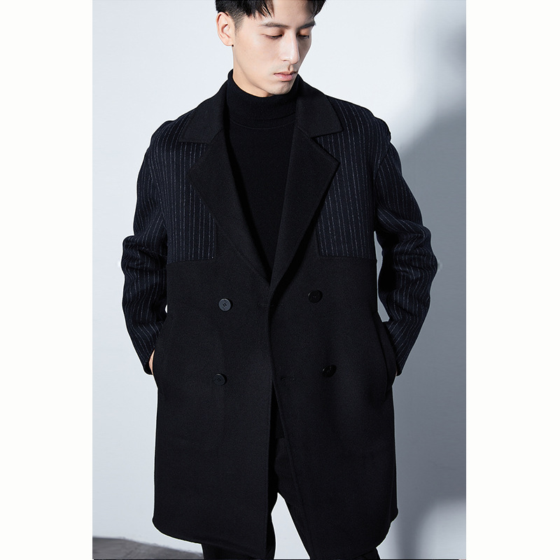 Double-sided demi-season woolen woolen coat