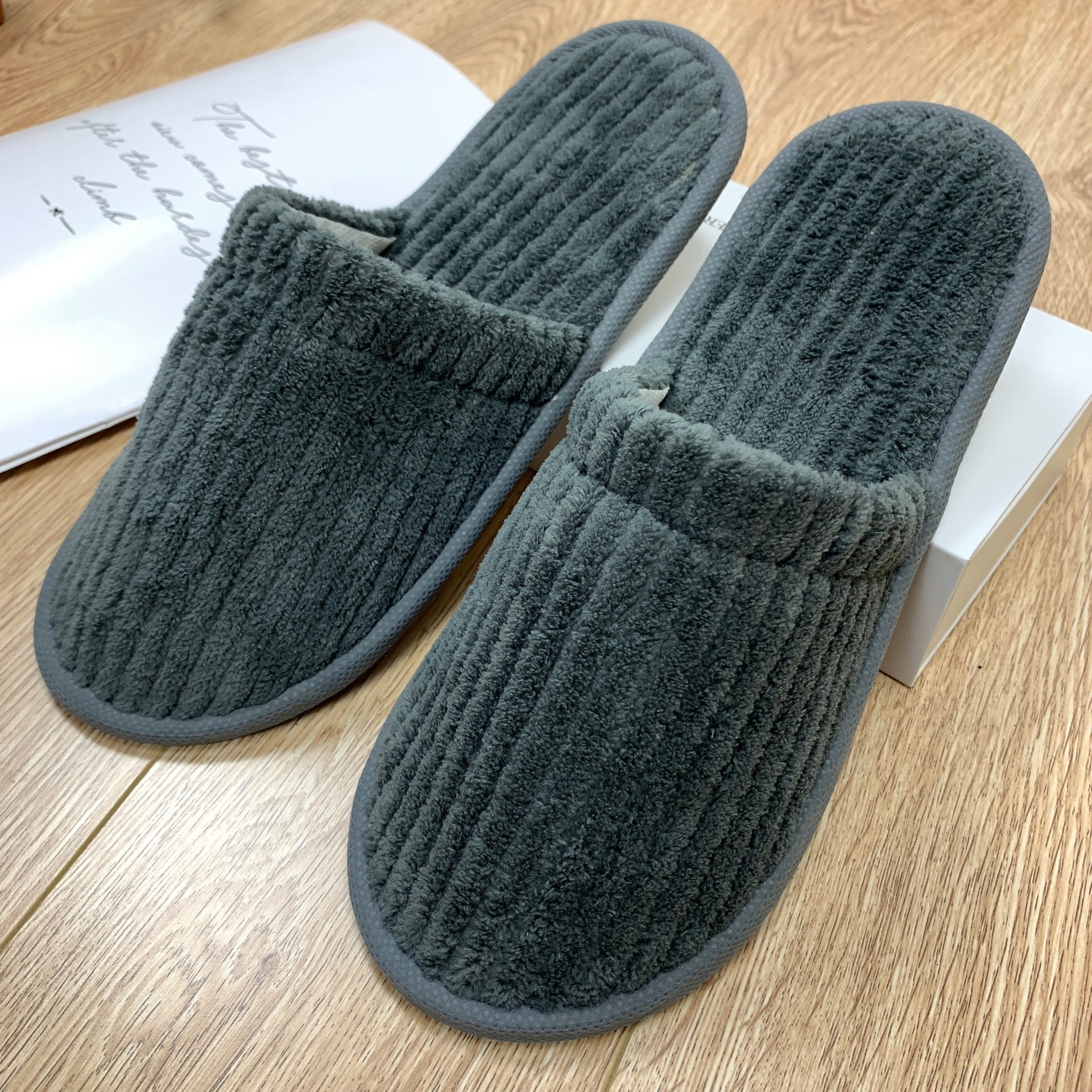 A bag of gray coral fleece