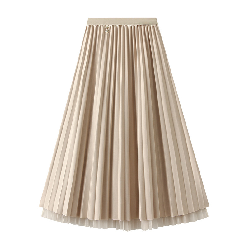 Autumn Casual Solid Color Polyester Midi Dress Skirts display picture 4